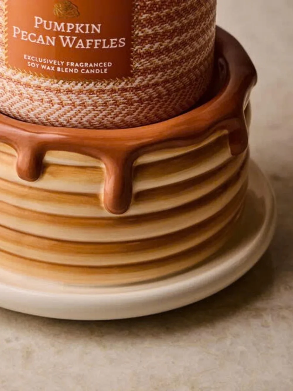 BATH & BODY WORKS Ceramic Stack of Pancakes 3 wick candle holder